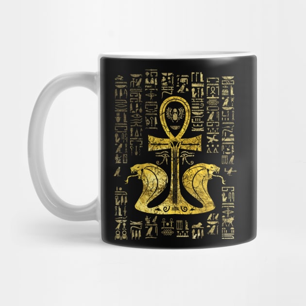 Egyptian cross ankh with Uraeus the Cobra by Nartissima